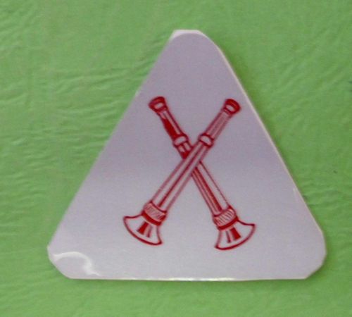 DOUBLE CROSS  BUGLE FIRE DEPT TRIANGLE DECAL STICKER REFLECTIVE