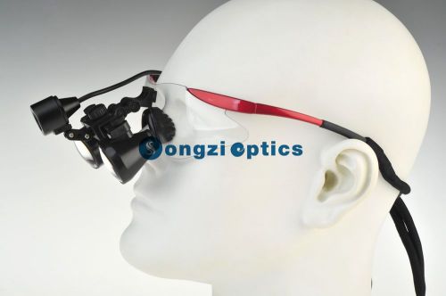 3X Red Frame Binocular Dental Loupes Surgical Loupes with Headlight