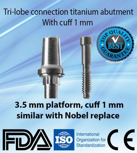 1ps similar Nobel replace system titanium abutment 3.5 mm platform, 1 mm cuff