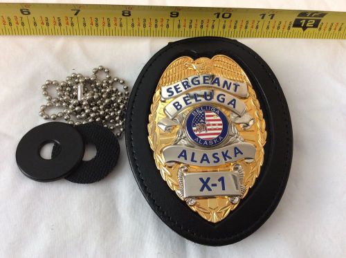 Eagle top shield holder 3.4&#034; x 2.36&#034; by perfect fit, 30&#034; chain included for sale