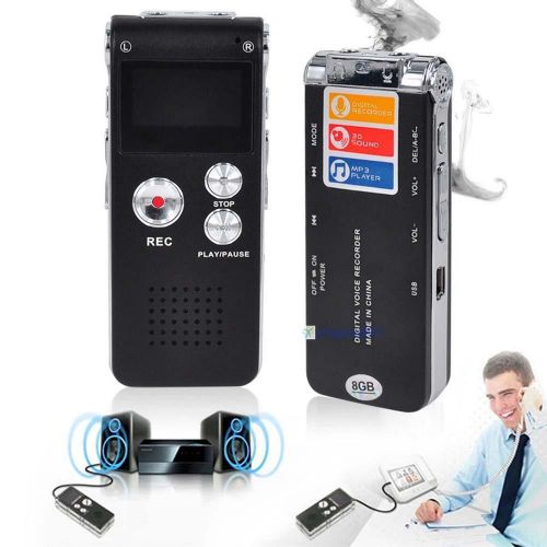 Rechargeable 8GB Digital Sound Voice Recorder Dictaphone MP3 Player record KJ