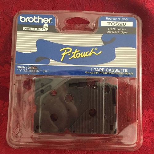 Brother TSC-20 Black on White P-Touch PT-6,8,10,12,15.20,25,150,170 TAPE