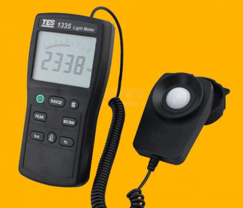 Tes-1335 digital light meter measuring levels ranging 0 to 400,000 lux for sale