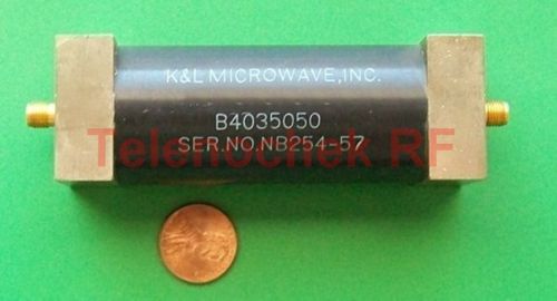 RF microwave band pass filter 190.0 MHz CF/ 5.00 MHz BW/ power 100 Watt / data