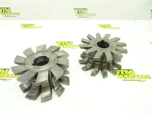 PAIR OF HSS CONCAVE MILLING CUTTERS 3-3/4&#034; W/ 1&#034; BORE