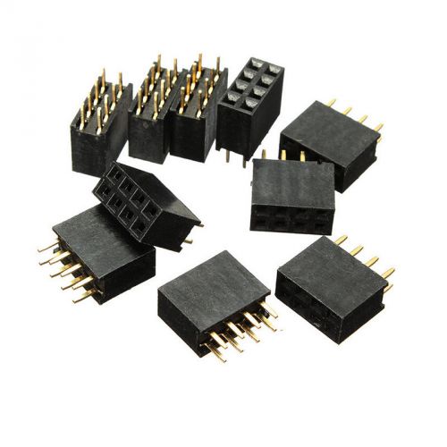 10x Double Row Female Straight Header Pitch Socket 2x4 Pin 8P 2.54mm LJN