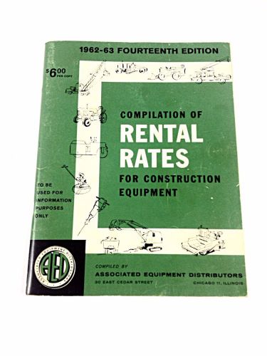 Construction Magazine Book Rental Rates 1962-63. Heavy Machinery