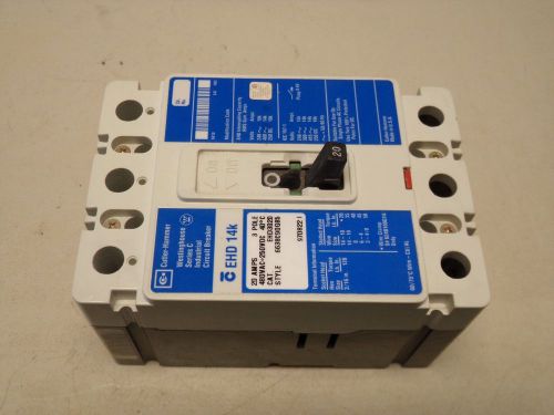 Cutler Hammer EHD EHD3020 20 Amp 3 Pole 480 VAC 250 VDC Circuit Breaker