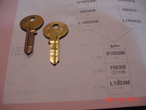 Locksmith nos 9 key blanks co106 star 1003m ccl corbin hudson &amp; bommer locks for sale