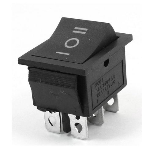 New ac250v/15a 125v/20a 3way dpdt snap in black button 6pin rocker switch 12v for sale