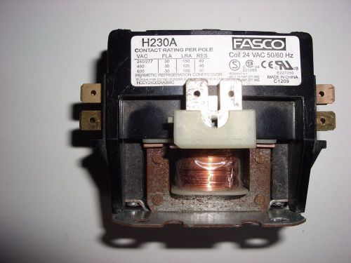 FASCO H230A 30 AMP 24 VAC Single 1-Pole Definite Purpose Contactor HVAC