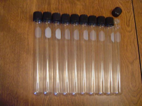 Ten Scientific glass screw top tubes/vials 16mm od x 150 mm 6&#034; NOS