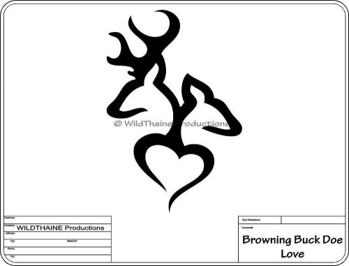 DXF File Browning Buck Doe Love CNC Plasma Laser Router dxf Vector cnc Wall Art