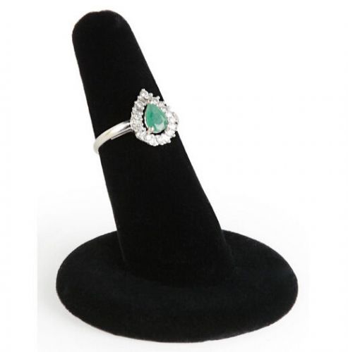 2.0&#034; x 3.0&#034; x 2.0&#034; Ring Finger Jewelry Display Holds 1 Band, Black Velvet 19271
