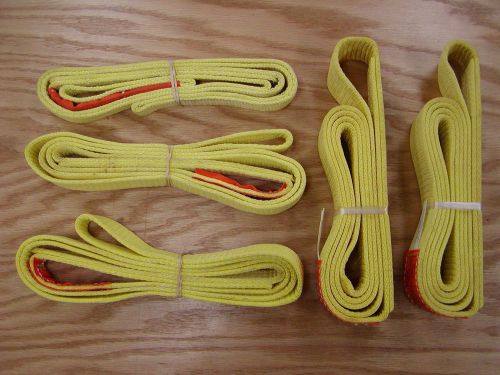 Lift-all nylon slings, (2) 2&#034; x 4 ft. &amp; (3) 1&#034; x 4 ft. new &amp; unused for sale