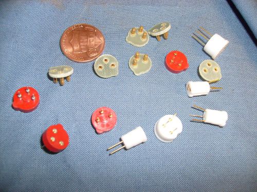 Lot of 15 Augat Transistor Sockets - Gold,  Turret Style 3    PIN white + red