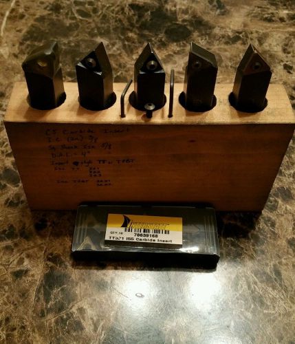 Set of 5 indexable lathe tools and 5 new carbide inserts.