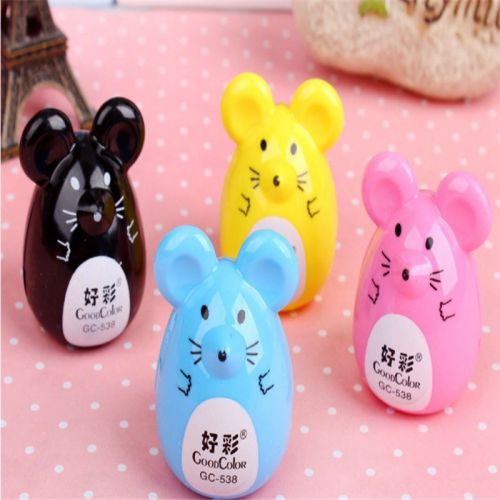 1pcs New Cute Creative Mouse Animal Mini Pencil Sharpener 4 Colors Gift N