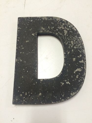 Vtg Wagner Sign Letter &#034;D&#034; Marquee Display Aluminum Industrial Number Flate Edge