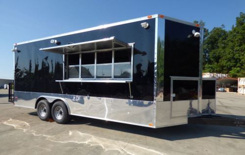 Concession trailer black 8.5x20 catering event food trailer for sale