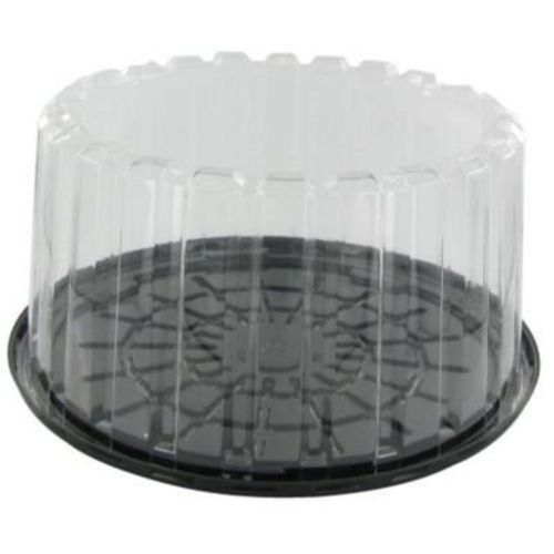 Pactiv YEH89901 ShowCake Two-Piece Plastic Cake Containers 10&#034; Diameter Black...