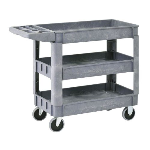 3-shelf plastic utility cart with 5&#034; casters restaurant garage warehouse ab51606 for sale
