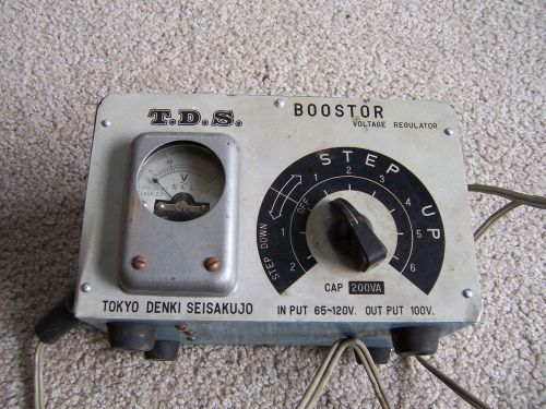 Vintage Gauge BOOSTER  Voltage Regulator Meter  tokyo denki 65-120V OLD SHOP