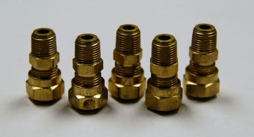 Brass fittings dot air brake male connector, tube od 1/4, male pipe 1/8, qty 5 for sale