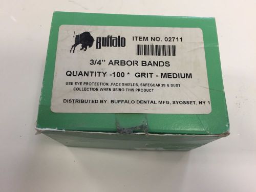 3x Buffalo Dental 3/4&#034; Arbor Bands 100 Pack Grit - Medium