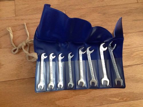 Vintage Tools! ROCO 8 Piece Ignition Wrench Set Open End In Blue Case!