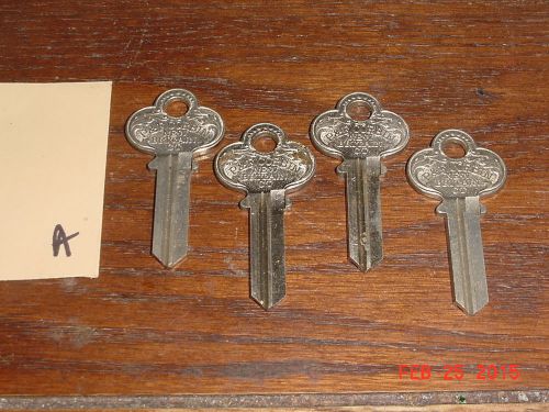 Locksmith vintage nos lot of 4 key blanks antique victorian steampunk p&amp;f corbin for sale