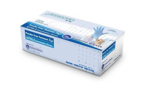 Nitrile examination powder free gloves (medical) bluebox of 100 (latex free) ... for sale