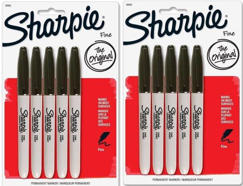 10 NEW Sharpie Fine Point Permanent Markers 30665 (2 packs of 5) FREE SHIPPING