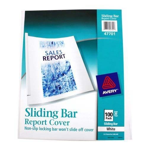 Avery  Sliding Bar Clear Report Covers, Box of 100 (47701)