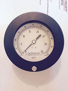 500 psi - 35 bar air pressure gauge - panel-mount 6&#034; for sale