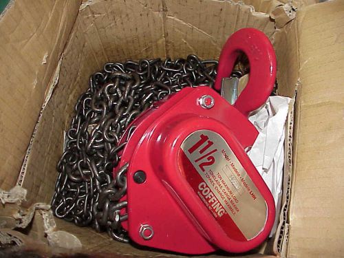 Coffing 08923w  hoist , chain ,  1 1/2t, lift20ft , manual for sale