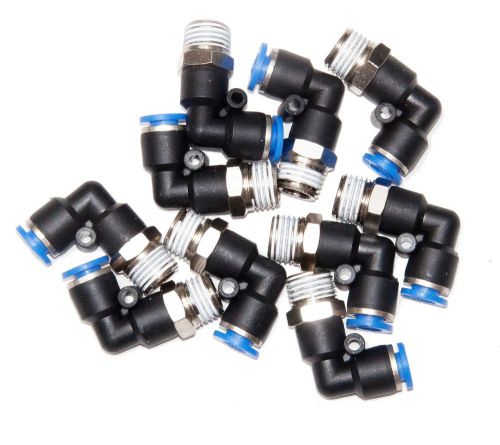 10 pieces 1/4&#034; tube x 1/4&#034; npt &#034;l&#034;  pneumatic push to connect fitting for sale