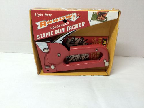 Vintage Arrow JT-21 Household Staple Gun Tacker Light duty with Box &amp; warrenty