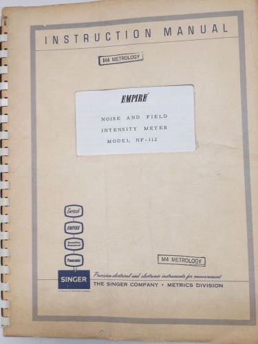 Singer Empire NF-112 Noise &amp; Filter Intensity Meter Instruction Manual