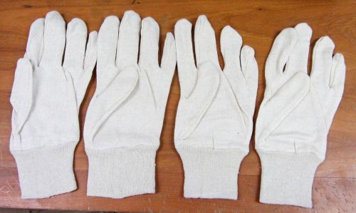 2 Pair Light Weight Cotton Work Garden Gloves  Size Large NEW