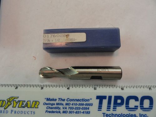 Interstate 7/16&#034; HSS Ball End Mill, 1/2&#034; Shank