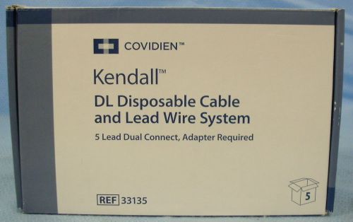 1 Box of 5 Covidien Kendall DL Disposable Cable &amp; Lead Wire Systems # 33135