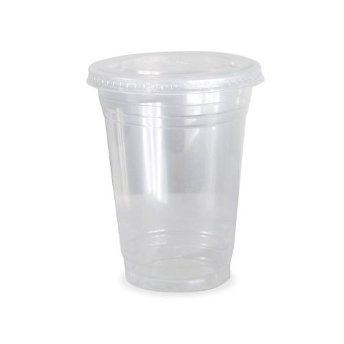 Clear Plastic Disposable Cups for Iced Coffee Bubble Boba Tea Smoothie 16 oz ...