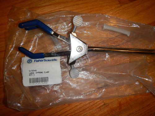 Fisherscientific large 3-prong clamp large chemistry lab equipment nos for sale