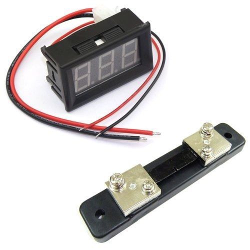 DROK? Mini Digital Amp Amperemeter Two Wires 0.56&#034; 0-50A DC Ampere Testing Meter
