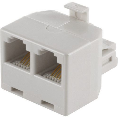 GE 76191 Duplex Wall Jack Adapter 4 Conductor White
