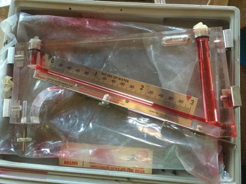 DWYER INCLINED AND VERTICAL PORTABLE MANOMETER w/CASE. Made in U.S.A.