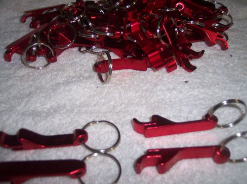 62 RED BOTTLE OPENER KEY CHAINS WITH TAB PULLER WHOLESALE DEAL LOOK NO PRINT