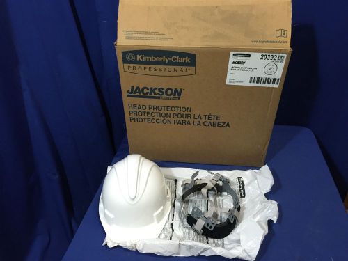 Case of 12 Jackson Safety 20392 Charger White H/D Poly Hard Hat w/4Point 6 1/2-8