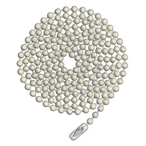 Ball Chain Manufacturing 3 Foot Length Ball Chains, #6 Size, White Coated, with